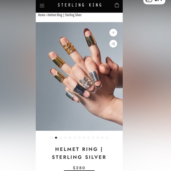 Sterling King Helmet Ring in Silver (SMOOTH RING ONLY!), SZ M/L - Picture 2 of 5